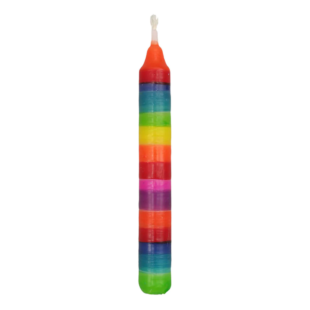 Birthday Candle - Rainbow, Horizontal Stripe