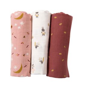 Apres la pluie set of 3 muslin squares