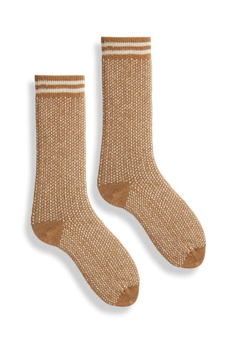Men's nordic birdseye wool cashmere crew socks