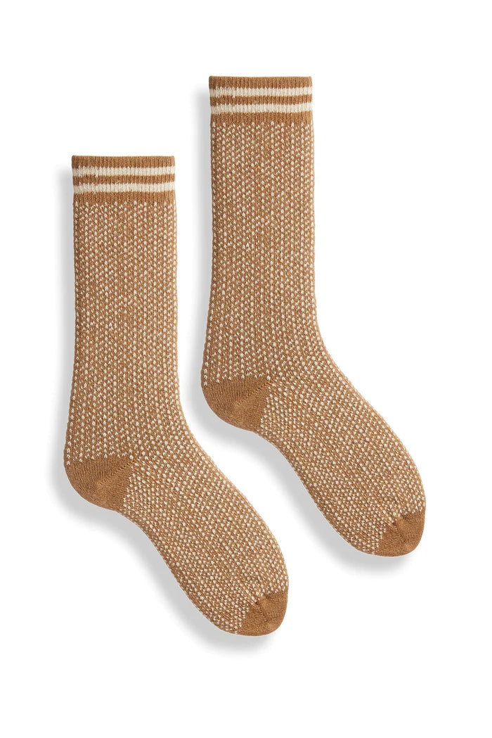 Men's nordic birdseye wool cashmere crew socks
