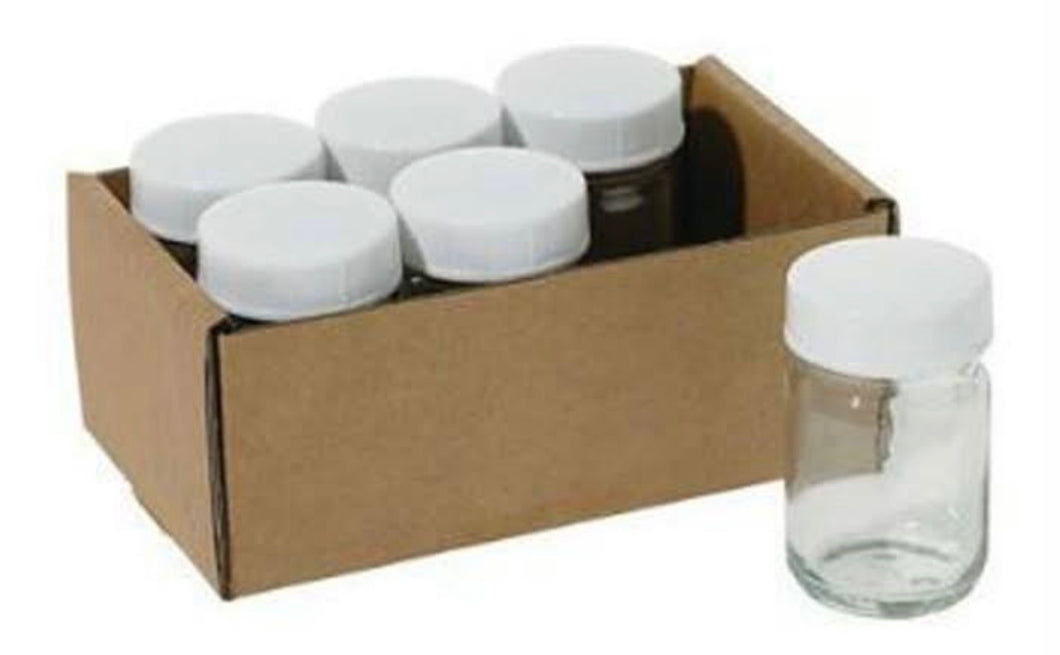 Paint Jar (glass) with plastic lid - 50 ml - box of 6