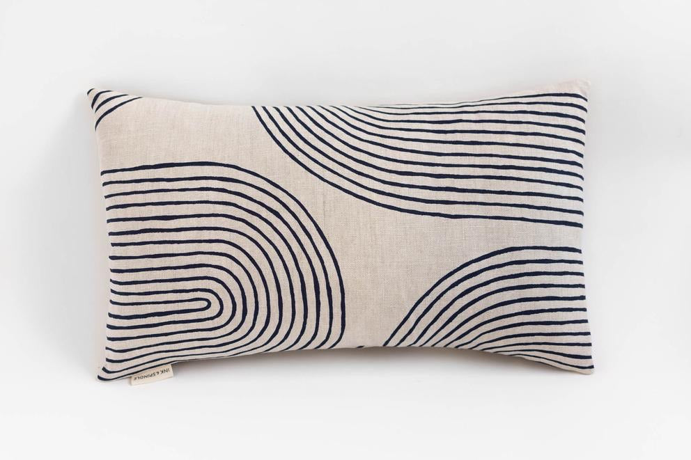 Rectangle Cushion Cover - Riverbend in Inky Blue