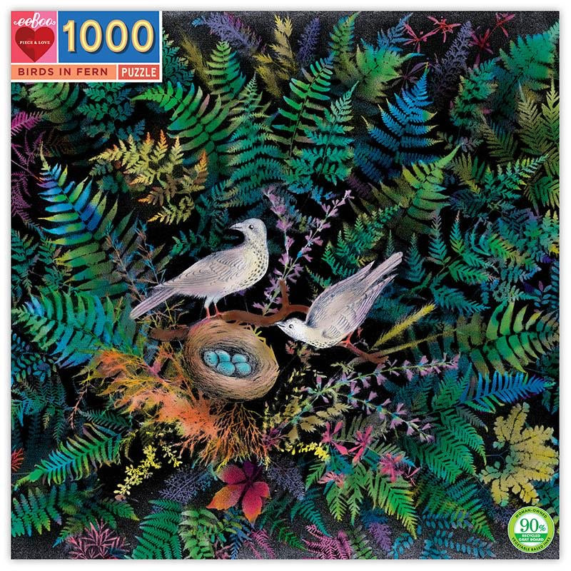 Eeboo Birds in Fern 1000pc Puzzle