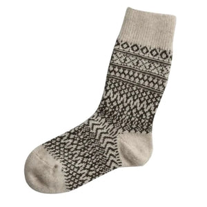 Nishiguchi Kutsushita Wool Jacquard Socks - Small