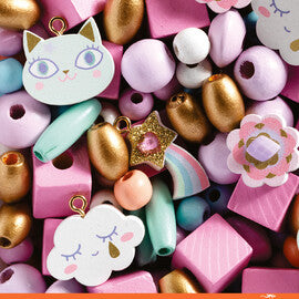 Djeco Rainbow Wooden Beads Cats