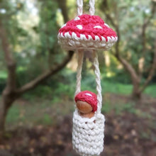 Load image into Gallery viewer, Crocheted toadstool dolly necklace