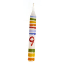 Load image into Gallery viewer, Birthday Candle - Rainbow Striped w/ number