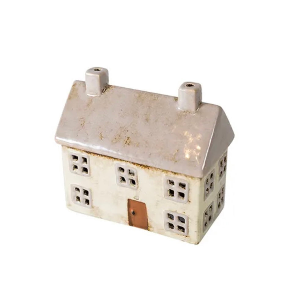 Tealight House Alsace Cottage Grey