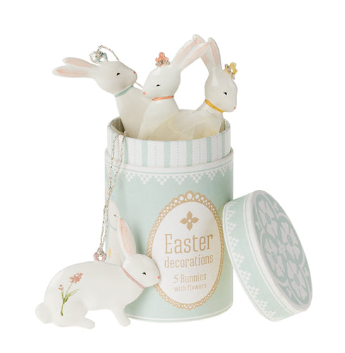 Maileg Easter Metal Bunny Ornaments in box