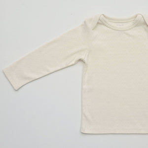 Millésime Pointelle Long Sleeve Tee - Ecru