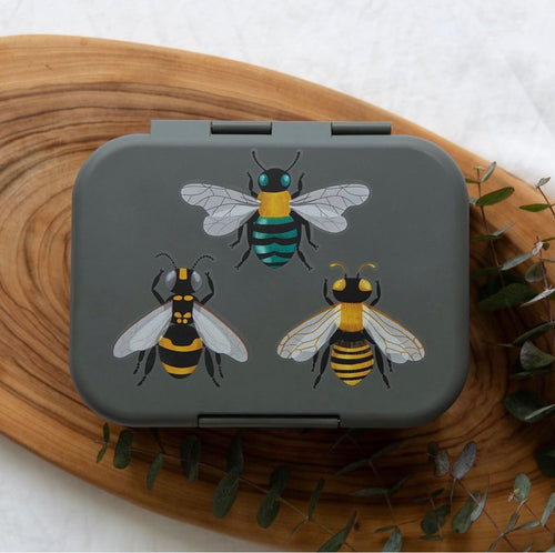 Biodegradable Bento Lunchbox - Charcoal Native Bees