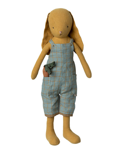 Maileg Bunny Size 3 Dusty Yellow with overalls & carrot