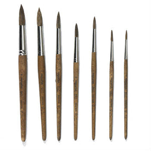 Cow Hair Paintbrush Round Tip - assorted