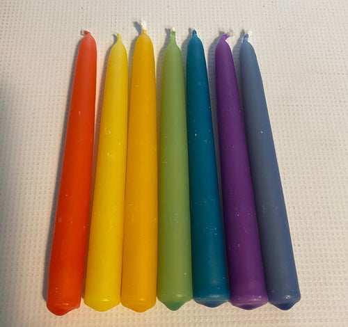 Beeswax Tapered Candles Rainbow (Set of 7)