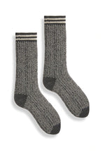 Load image into Gallery viewer, Lisa b. Women&#39;s wool cashmere Nordic birdseye crew socks