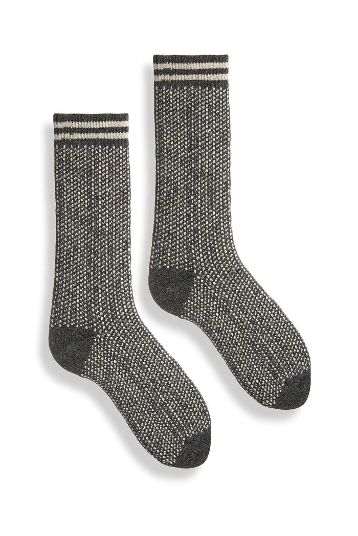 Lisa b. Women's wool cashmere Nordic birdseye crew socks