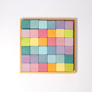 Square Mosaic puzzle - 36 cubes - pastel