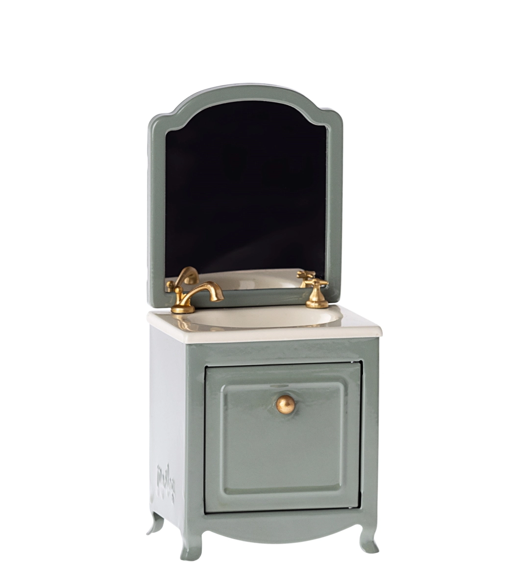 Miniature Sink Dresser & Mirror - Mint