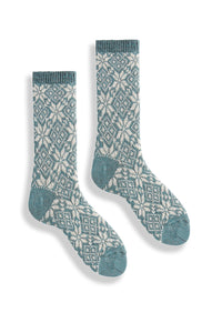 Women's wool cashmere snowflake socks