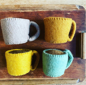 Felt Hot Drink Mug (each with two different toppings)