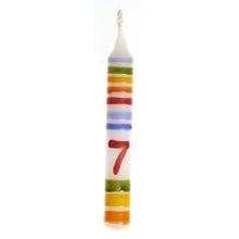 Load image into Gallery viewer, Birthday Candle - Rainbow Striped w/ number