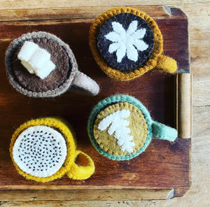 Felt Hot Drink Mug (each with two different toppings)