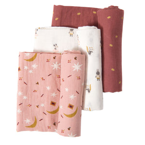 Apres la pluie set of 3 muslin squares