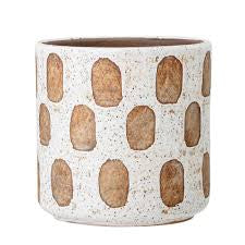 Bloomingville Terracotta Pot - white with brown spots