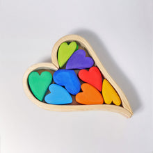 Load image into Gallery viewer, Grimm’s Wooden hearts - rainbow