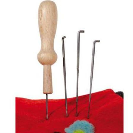 Felting Needle Set - 4 needles + 1 wooden holder