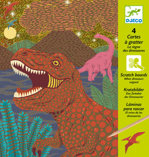 Djeco Scratch Boards - When Dinosaurs Reigned