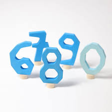 Grimm's Birthday Number deco - numbers 6-0 blue *sold individually*