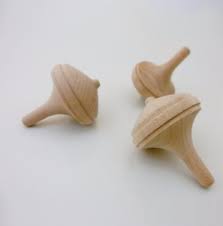 Wooden Spinning Top - small natural