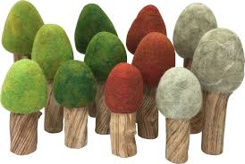 Seasonal Felt Trees Light Wood - Papoose